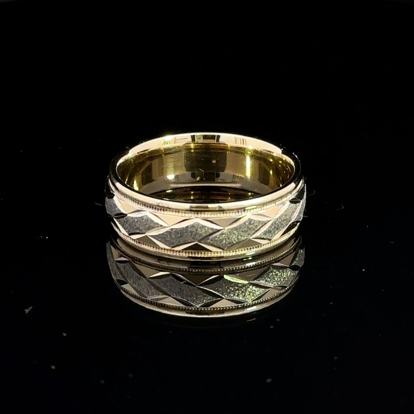 14K Yellow Gold 7mm Men's Design Band