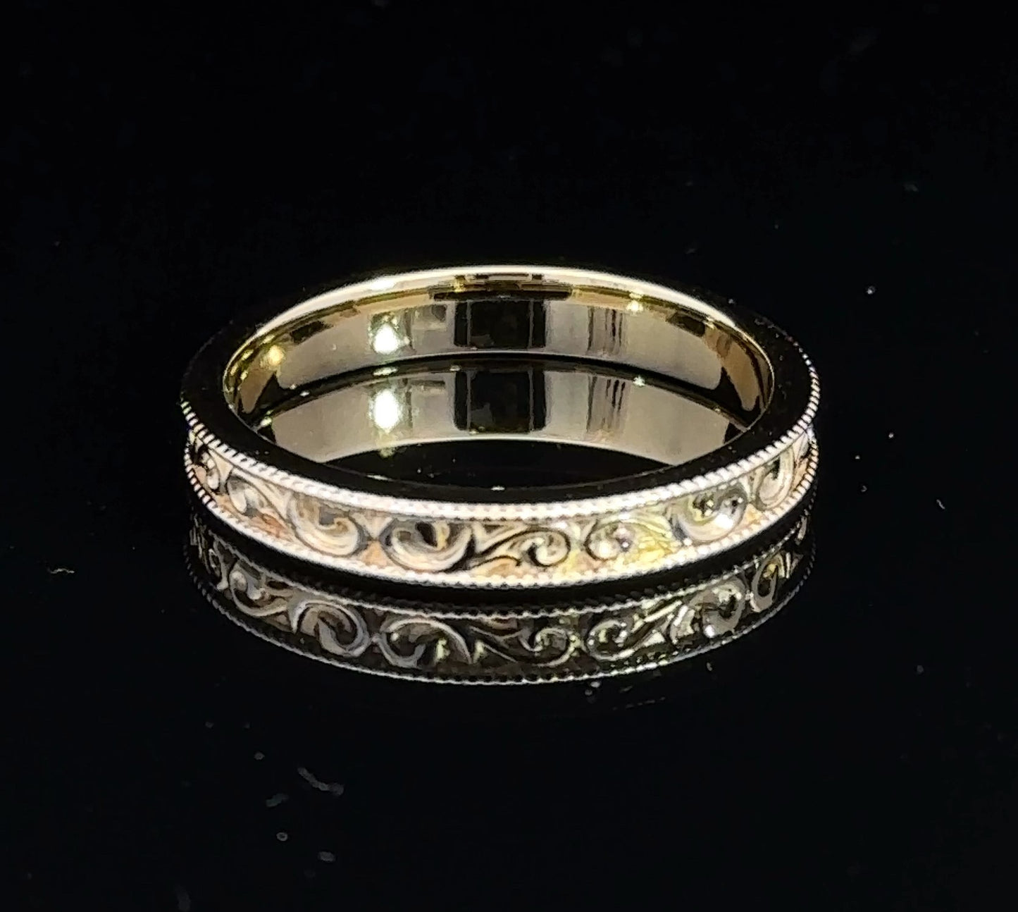 14K Yellow Gold 4mm Sculptural Band