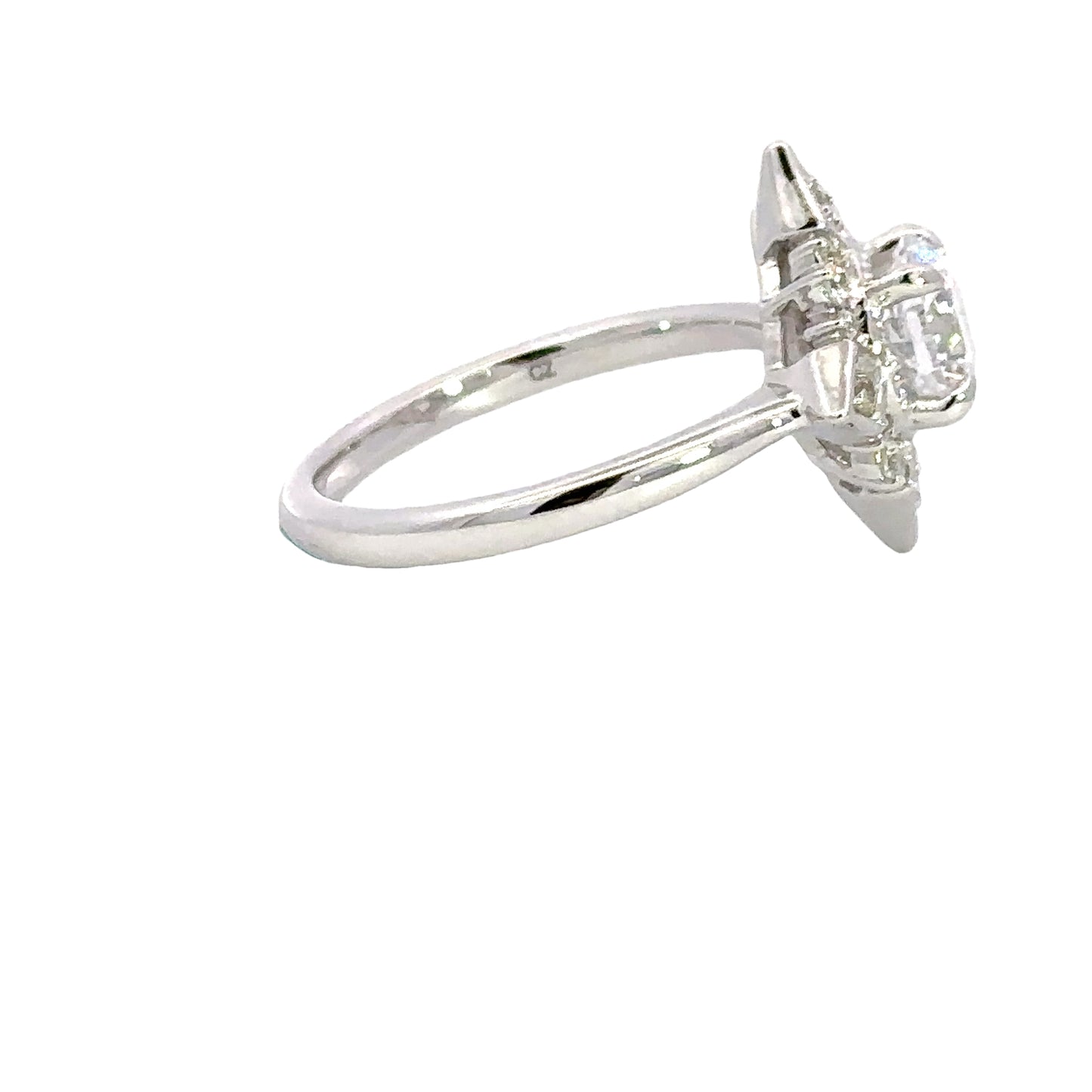 14K White Gold Halo Style Engagement Ring