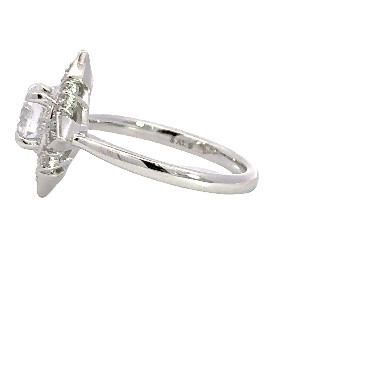 14K White Gold Halo Style Engagement Ring